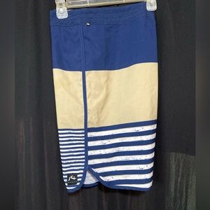 Rusty Blue Tan Swim Trunks